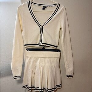 Windsor Cream Skirt Set with Black trim